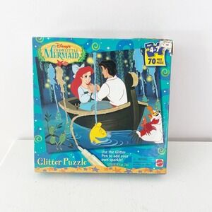 Disney Mattel The Little Mermaid Puzzle Blue 1997 Ariel 70 Piece Kiss the Girl